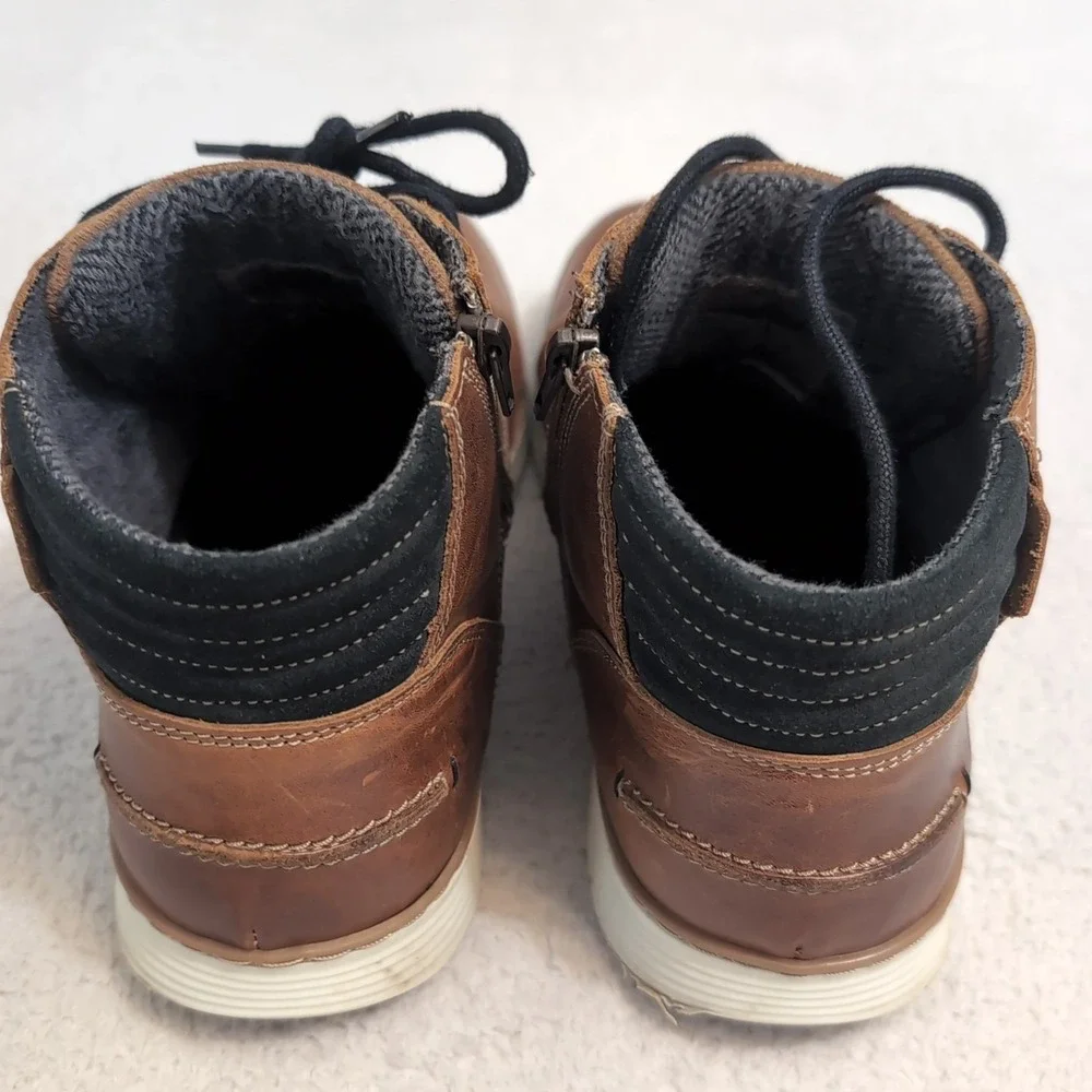 Mens‎ Bullboxer Adyn Chukka Brown Side Zipper Cap Toe Boots  Sz 12 EUC
